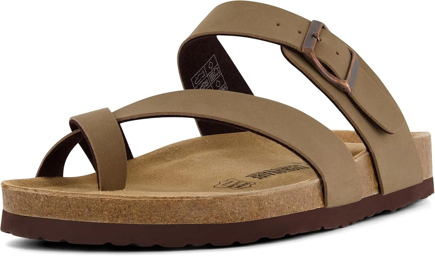 CUSHIONAIRE Men's Luna-M Cork footbed Sandal with  Comfort