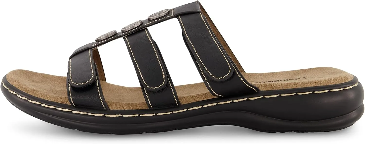 CUSHIONAIRE Women's Bowen Comfort Footbed Sandal with Adjustable Straps and  Comfort