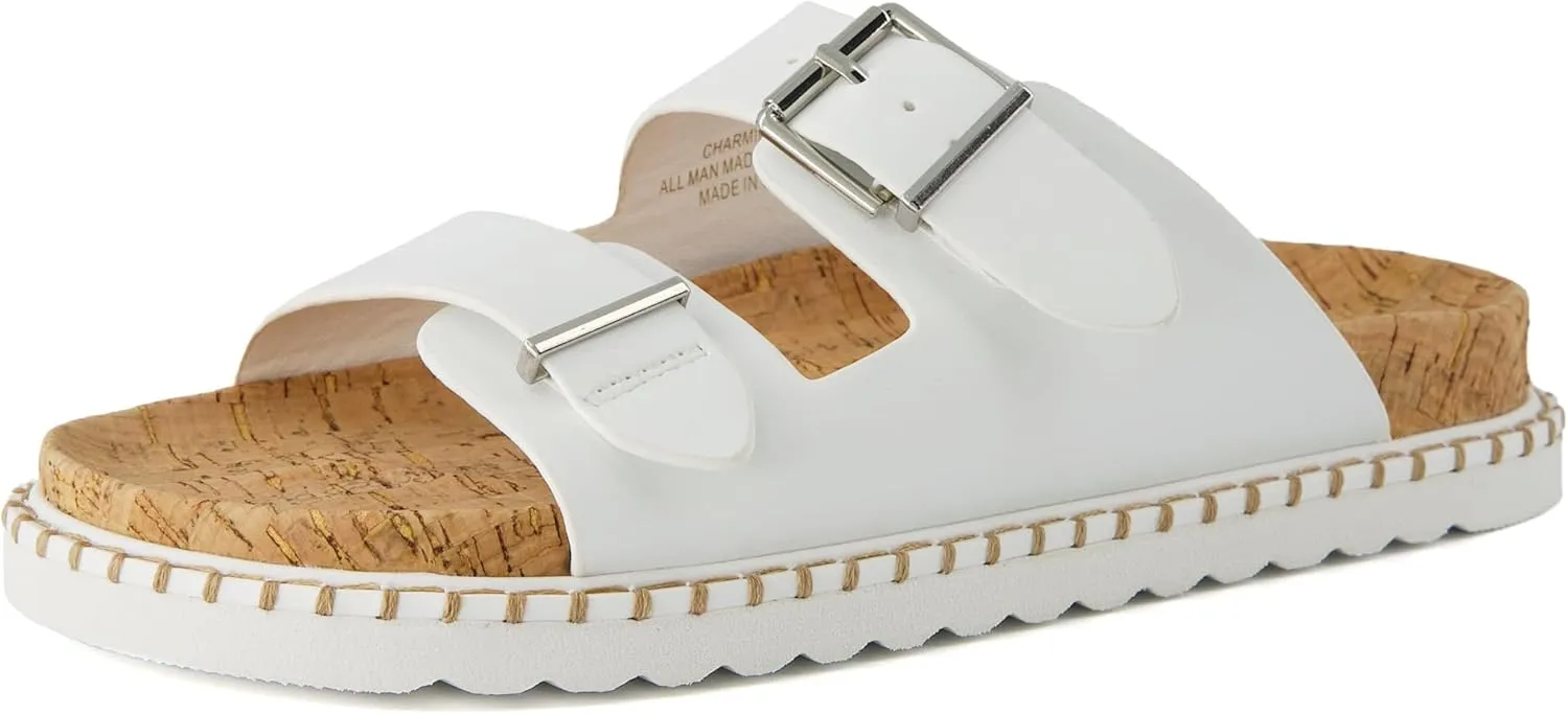 CUSHIONAIRE Women's Charming Cork footbed Sandal with  Comfort