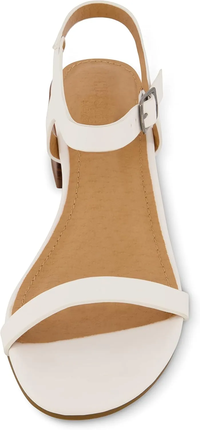 CUSHIONAIRE Women's Fontana one band block heel sandal  Memory Foam, Wide Widths Available
