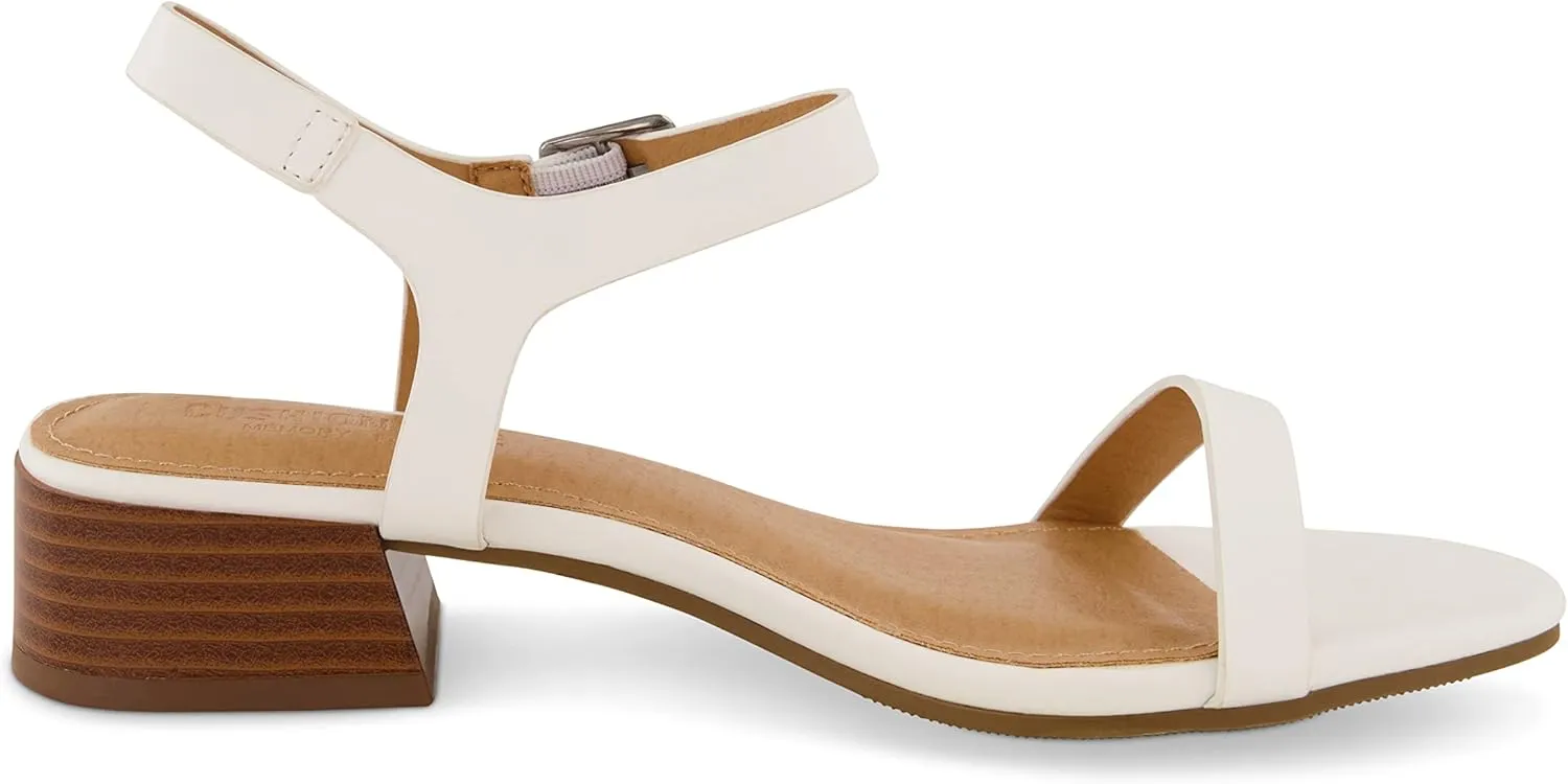 CUSHIONAIRE Women's Fontana one band block heel sandal  Memory Foam, Wide Widths Available