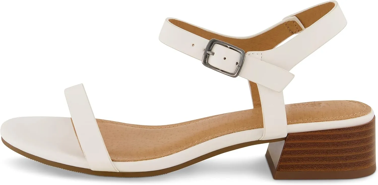 CUSHIONAIRE Women's Fontana one band block heel sandal  Memory Foam, Wide Widths Available