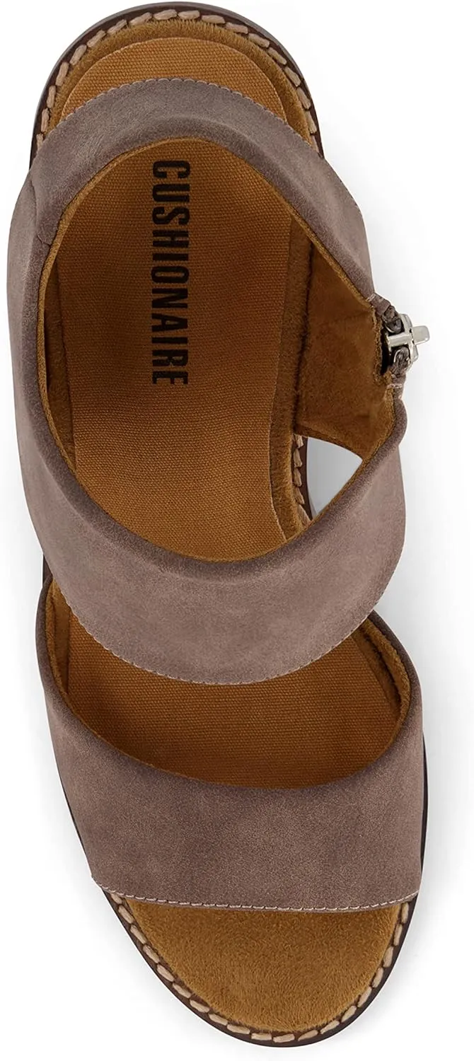 CUSHIONAIRE Women's Rosanna cut out sandal  Memory Foam and Wide Widths Available