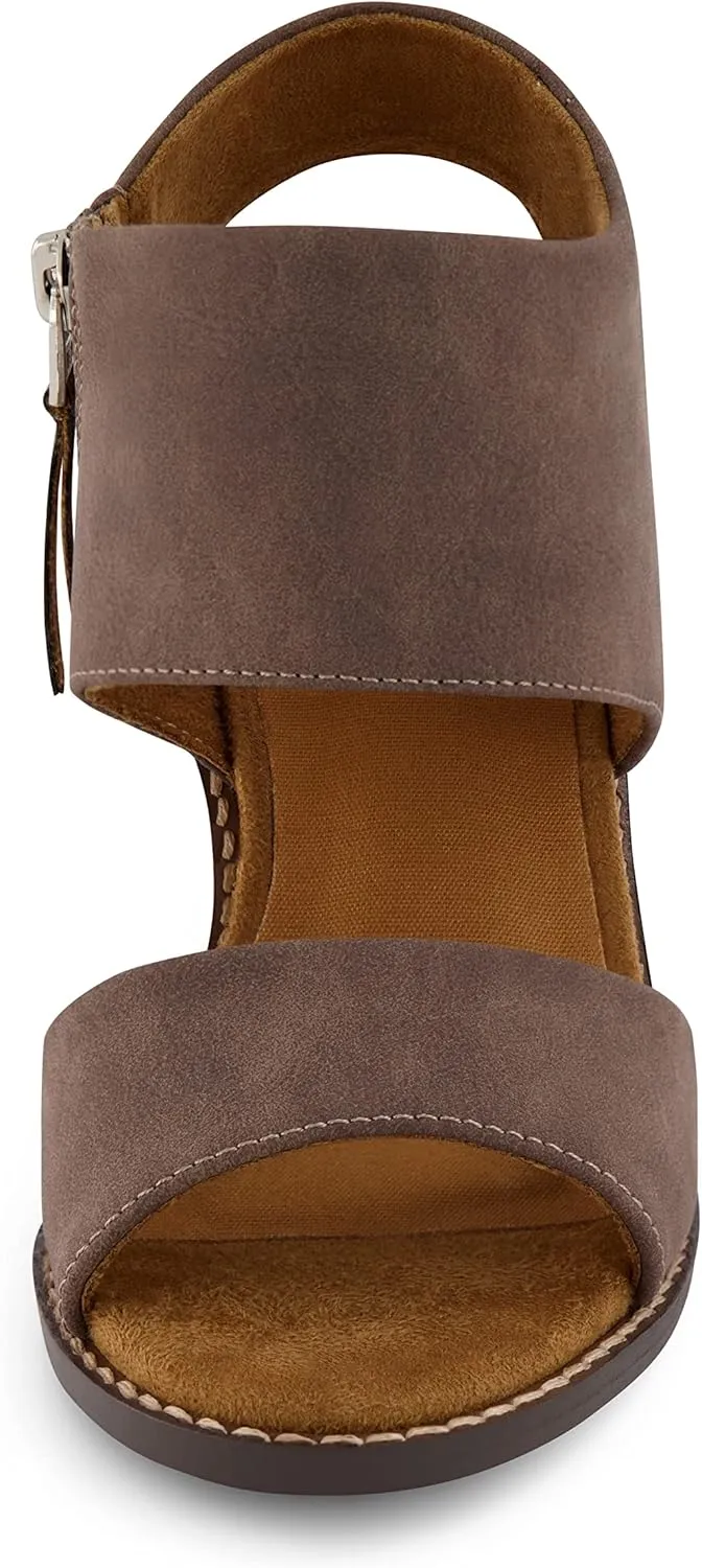 CUSHIONAIRE Women's Rosanna cut out sandal  Memory Foam and Wide Widths Available