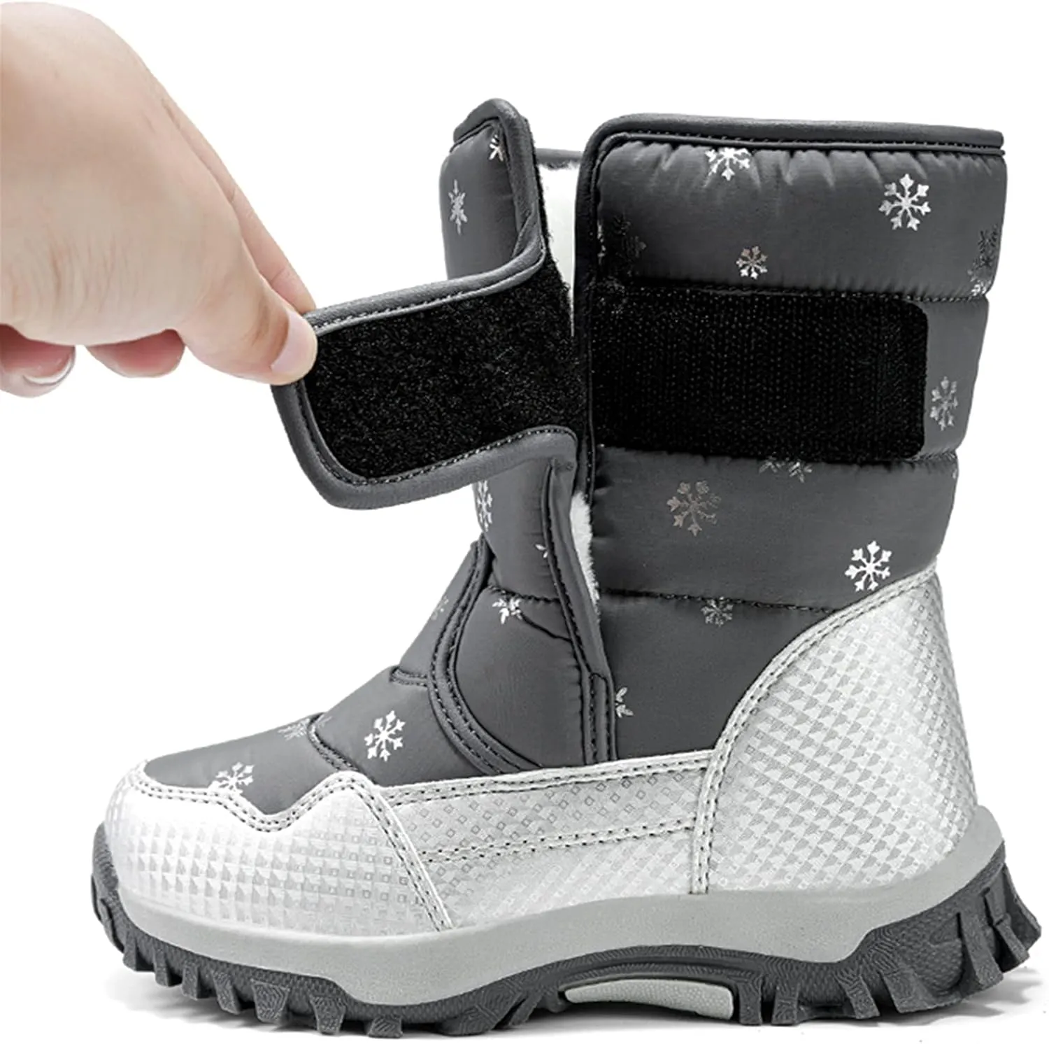 DADAWEN Girls Boys Snow Boots Winter Outdoor Waterproof Slip Resistant Cold Weather Shoes (Toddler/Little Kid/Big Kid)