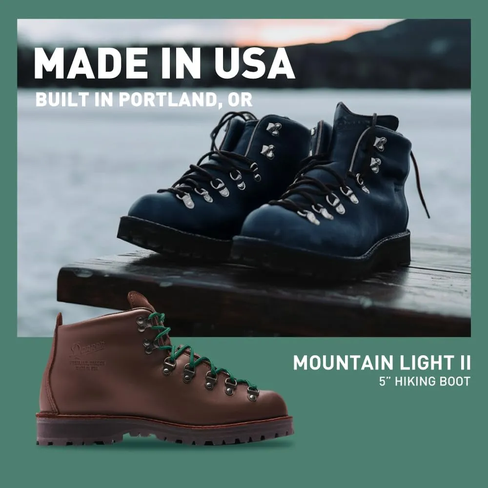 Danner Mountain Light II 5” Gore-Tex Waterproof Hiking Boots for Men with Durable Full-Grain Leather, Breathable Gore-Tex Barrier & Traction Outsole