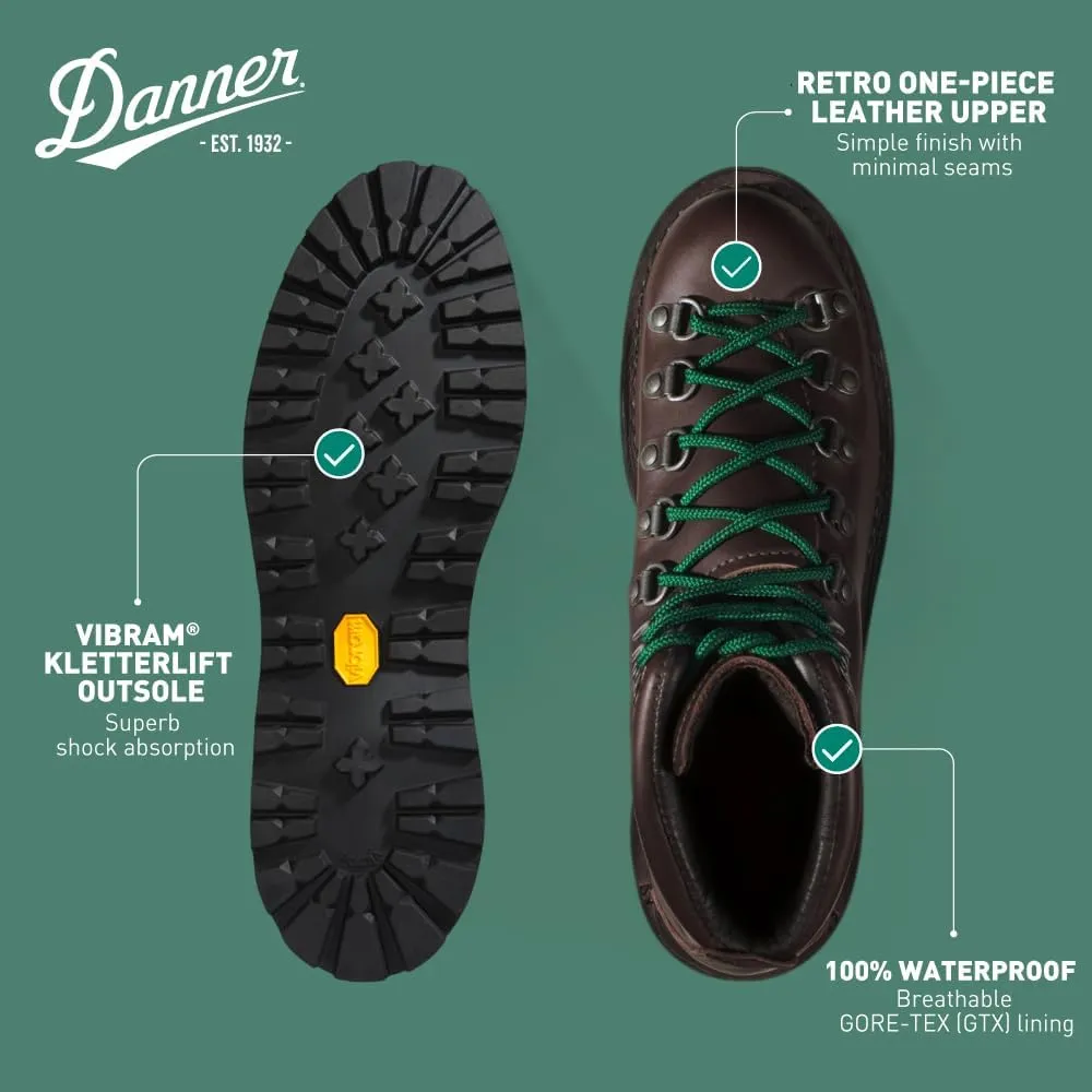 Danner Mountain Light II 5” Gore-Tex Waterproof Hiking Boots for Men with Durable Full-Grain Leather, Breathable Gore-Tex Barrier & Traction Outsole