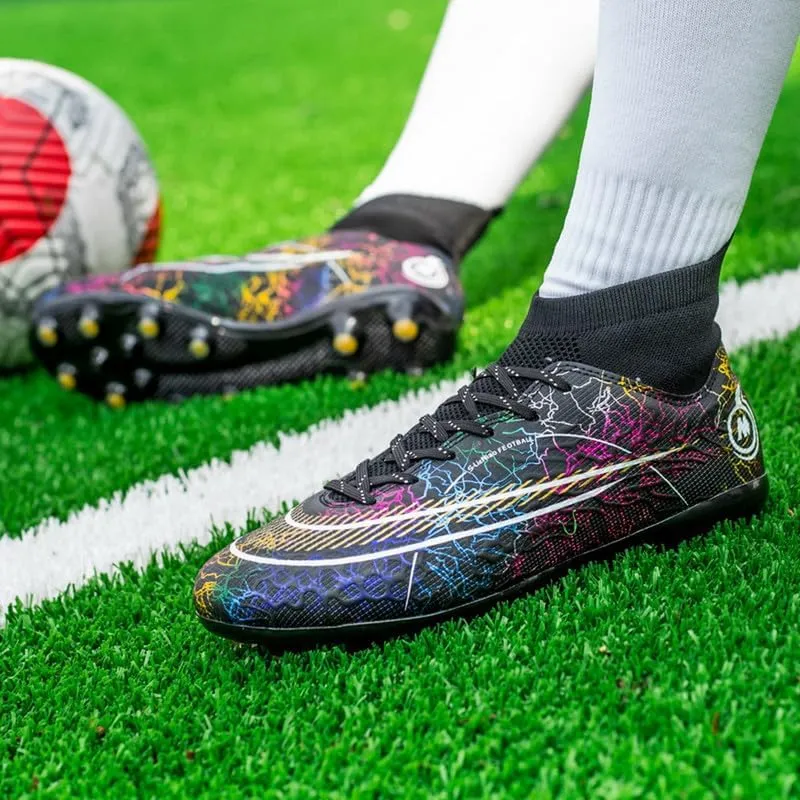 DHOVOR Womens Soccer Cleats Youth High-Top Football Cleats Anti Slip Athletics Football Trainers Outdoor Soccer Shoes
