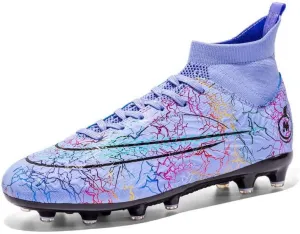 DHOVOR Womens Soccer Cleats Youth High-Top Football Cleats Anti Slip Athletics Football Trainers Outdoor Soccer Shoes