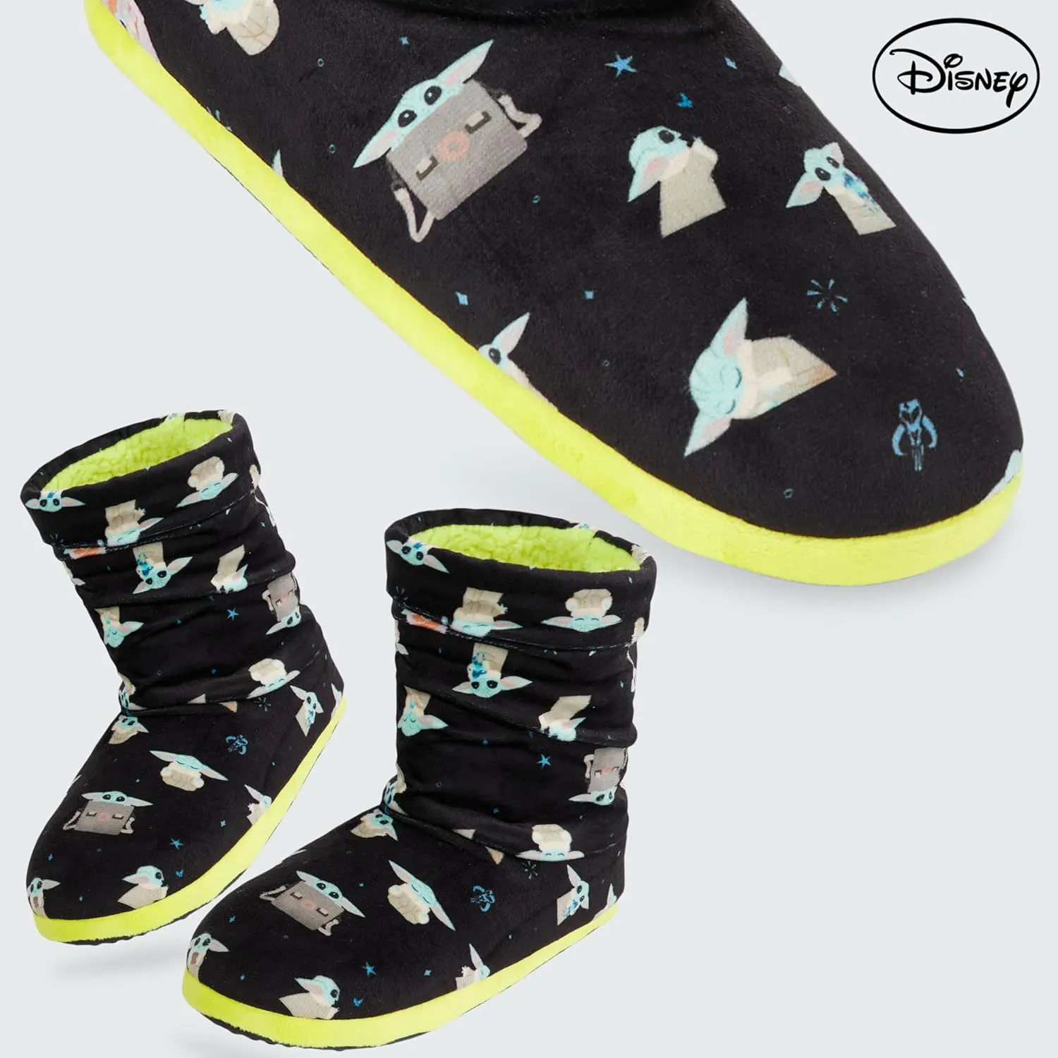 Disney Stitch Boot Slippers Women and Teenagers Warm Plush Baby Yoda House Shoes Size 4-9 Non Slip Sole Gifts for Her