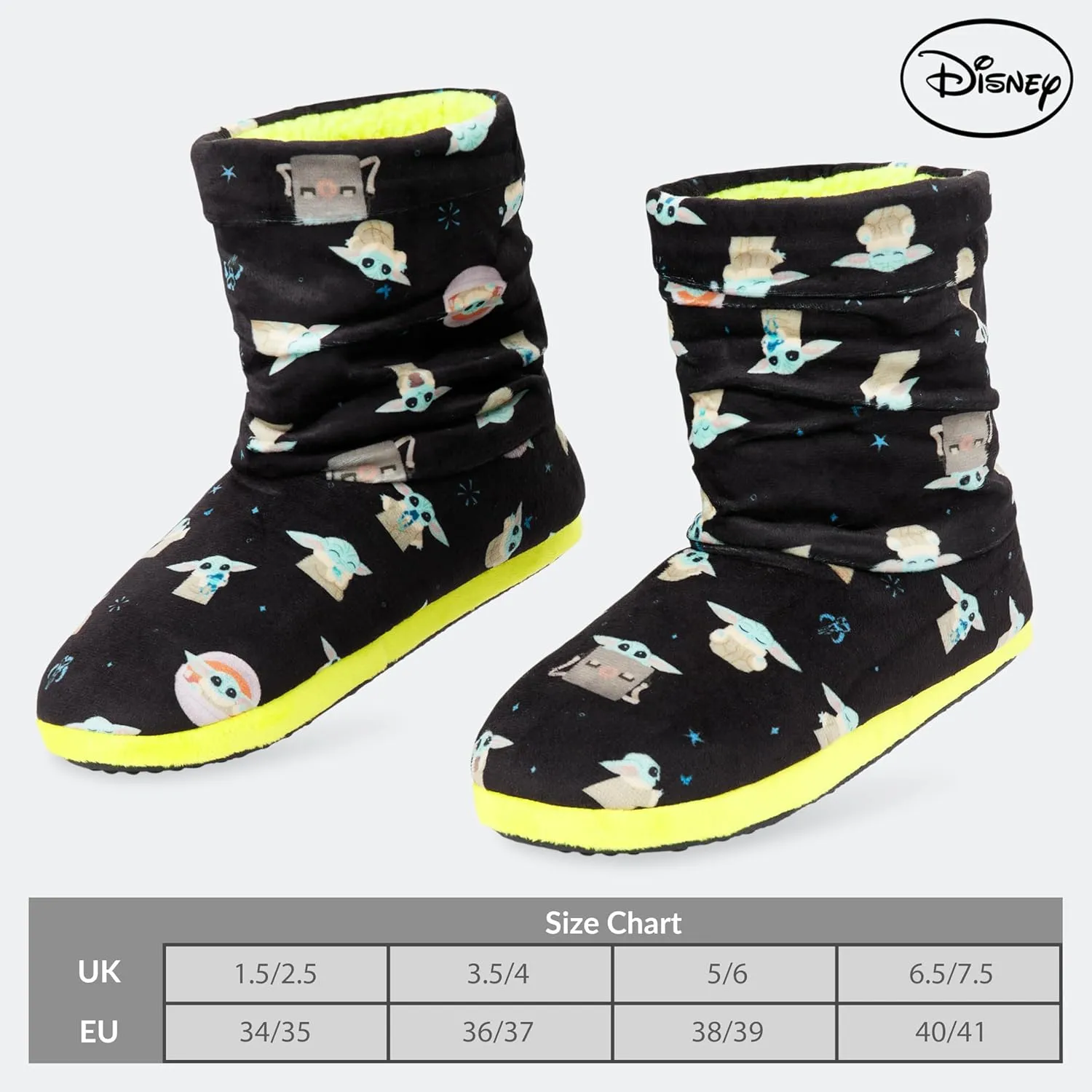 Disney Stitch Boot Slippers Women and Teenagers Warm Plush Baby Yoda House Shoes Size 4-9 Non Slip Sole Gifts for Her