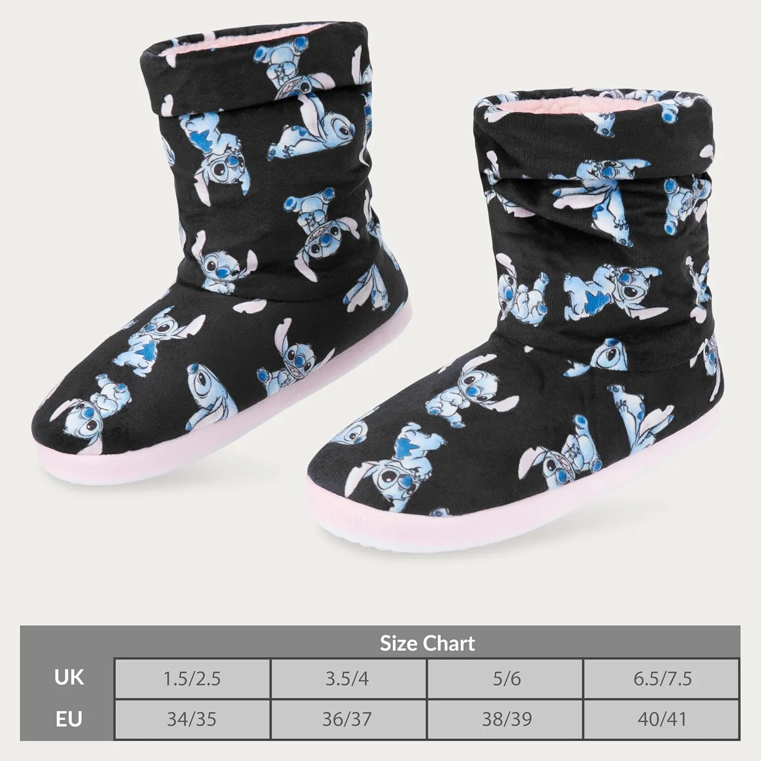 Disney Stitch Boot Slippers Women and Teenagers Warm Plush Baby Yoda House Shoes Size 4-9 Non Slip Sole Gifts for Her