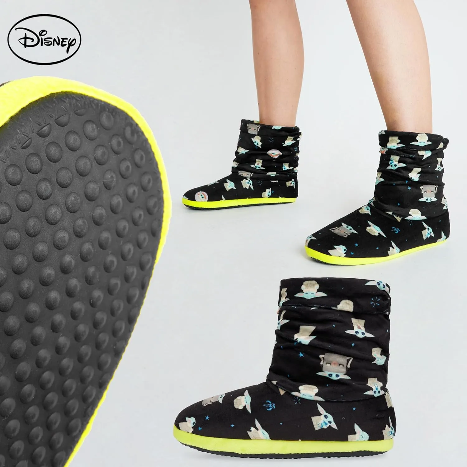 Disney Stitch Boot Slippers Women and Teenagers Warm Plush Baby Yoda House Shoes Size 4-9 Non Slip Sole Gifts for Her