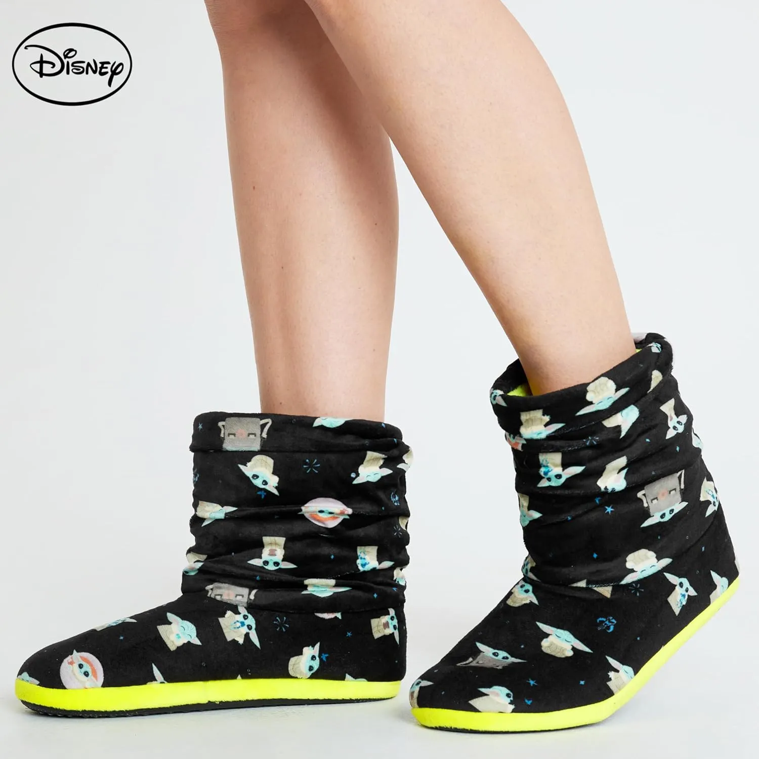 Disney Stitch Boot Slippers Women and Teenagers Warm Plush Baby Yoda House Shoes Size 4-9 Non Slip Sole Gifts for Her