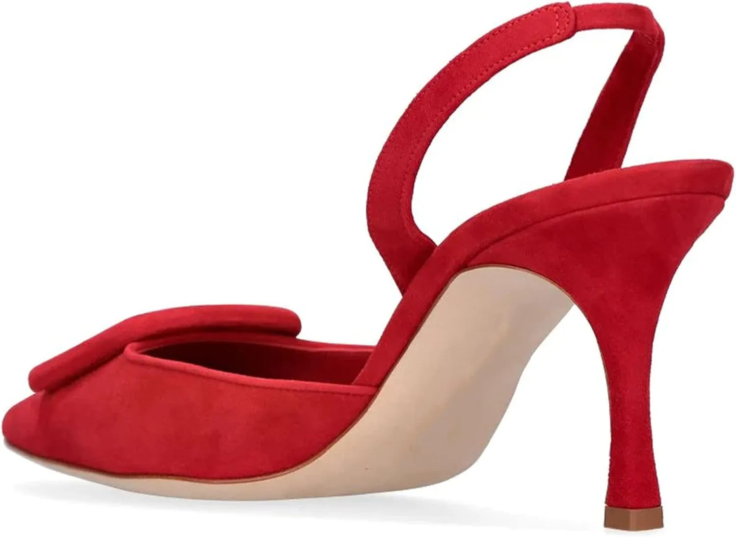 Divanne Slingback Pumps, Women's Pointed Toe Stiletto Pumps Buckle High Heeled Sandals Office Lady Casual Party Wedding Shoes