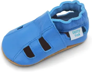 Dotty Fish Infant and Toddler Soft Leather Sandals – Barefoot-Friendly, Non-Slip Suede Sole, Podiatrist Recommended, Breathable Baby-Safe Leather, British Brand – Fits 0–4 Years