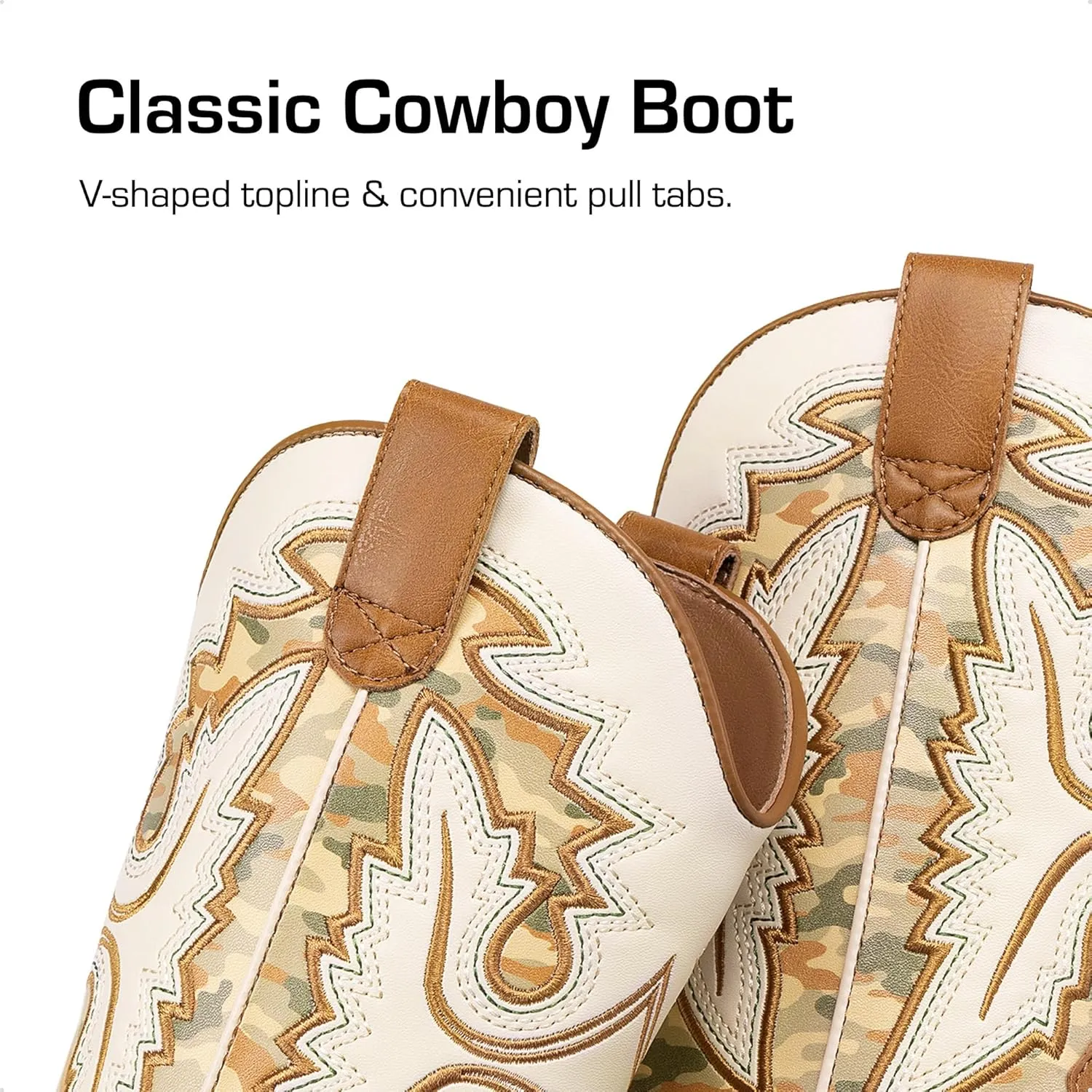 DREAM PAIRS Boys Girls Cowboy Boots Kids Western Square Toe Riding Boots