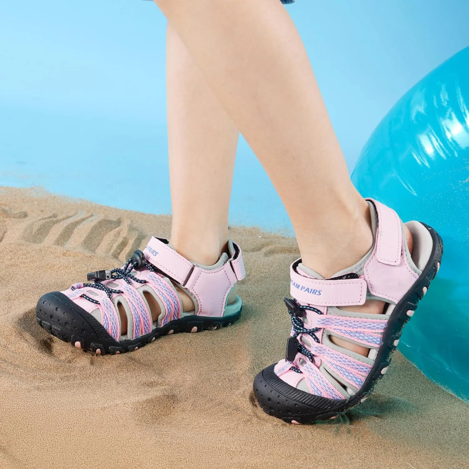 DREAM PAIRS Boys Girls Summer Outdoor Athletic Sport Sandals Hiking Beach Casual Closed Toe Adjustable Multicolor for Toddler/Little/Big Kids