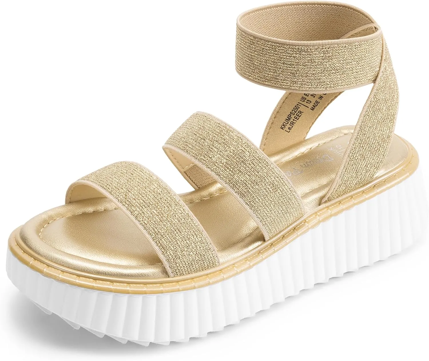 DREAM PAIRS Girls Flatform Wedge Open Toe Platform Summer Sandals with Buckle Ankle Strap for Little Kid/Big Kid