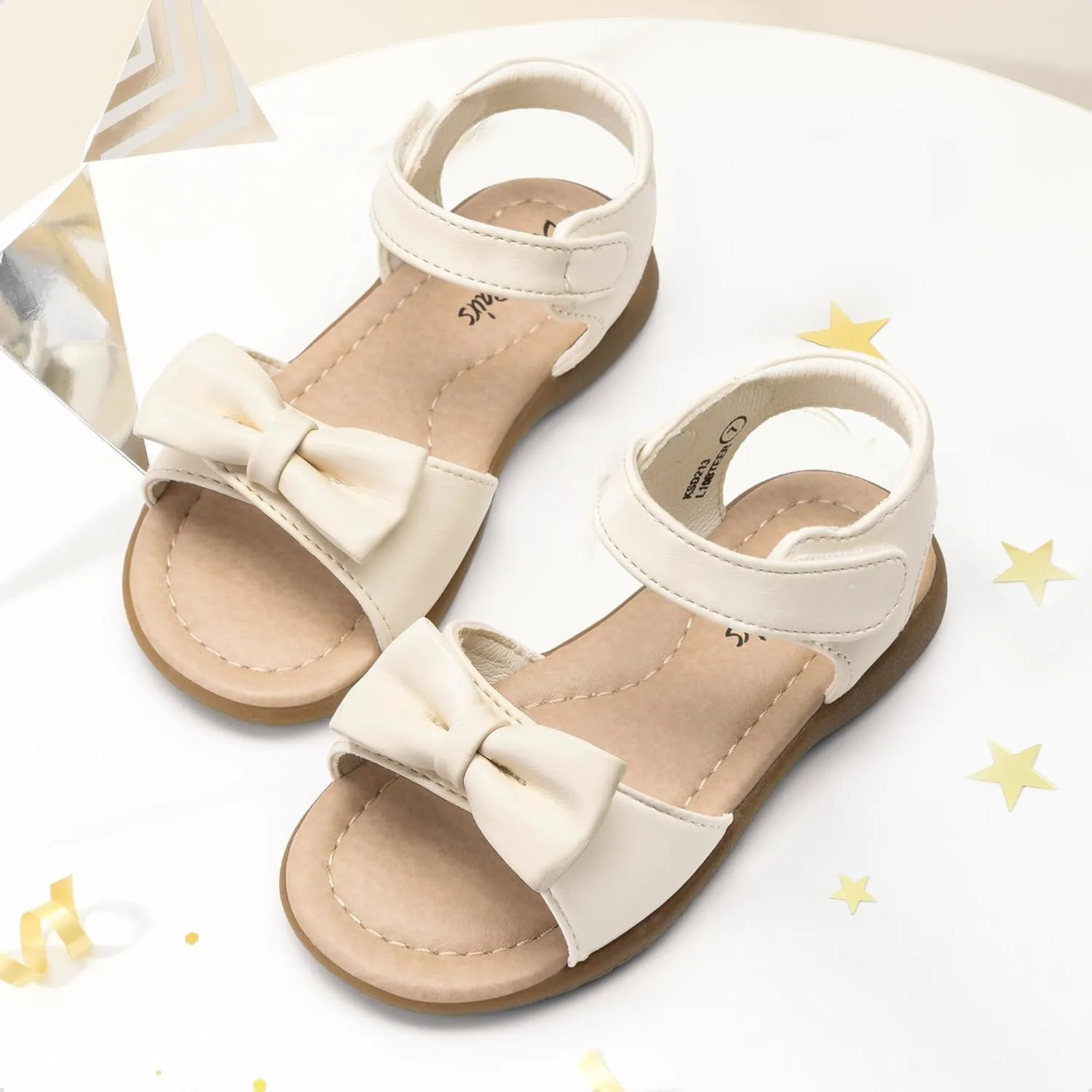 DREAM PAIRS Girls Sandals Fashion Bow Summer Shoes for Toddler/Little Kid