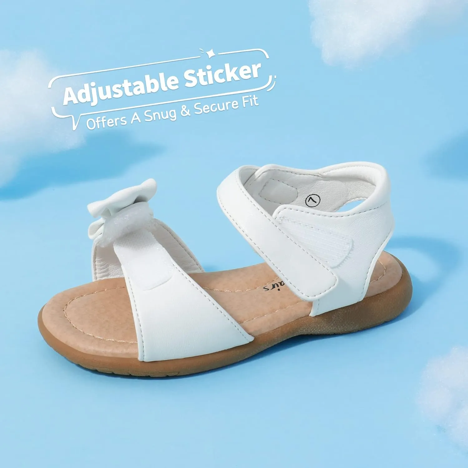 DREAM PAIRS Girls Sandals Fashion Bow Summer Shoes for Toddler/Little Kid