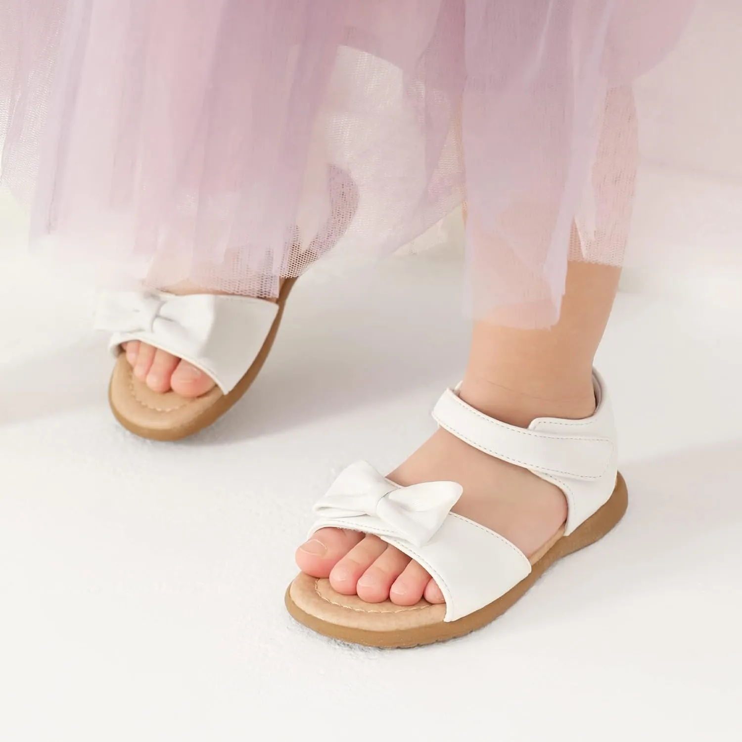 DREAM PAIRS Girls Sandals Fashion Bow Summer Shoes for Toddler/Little Kid