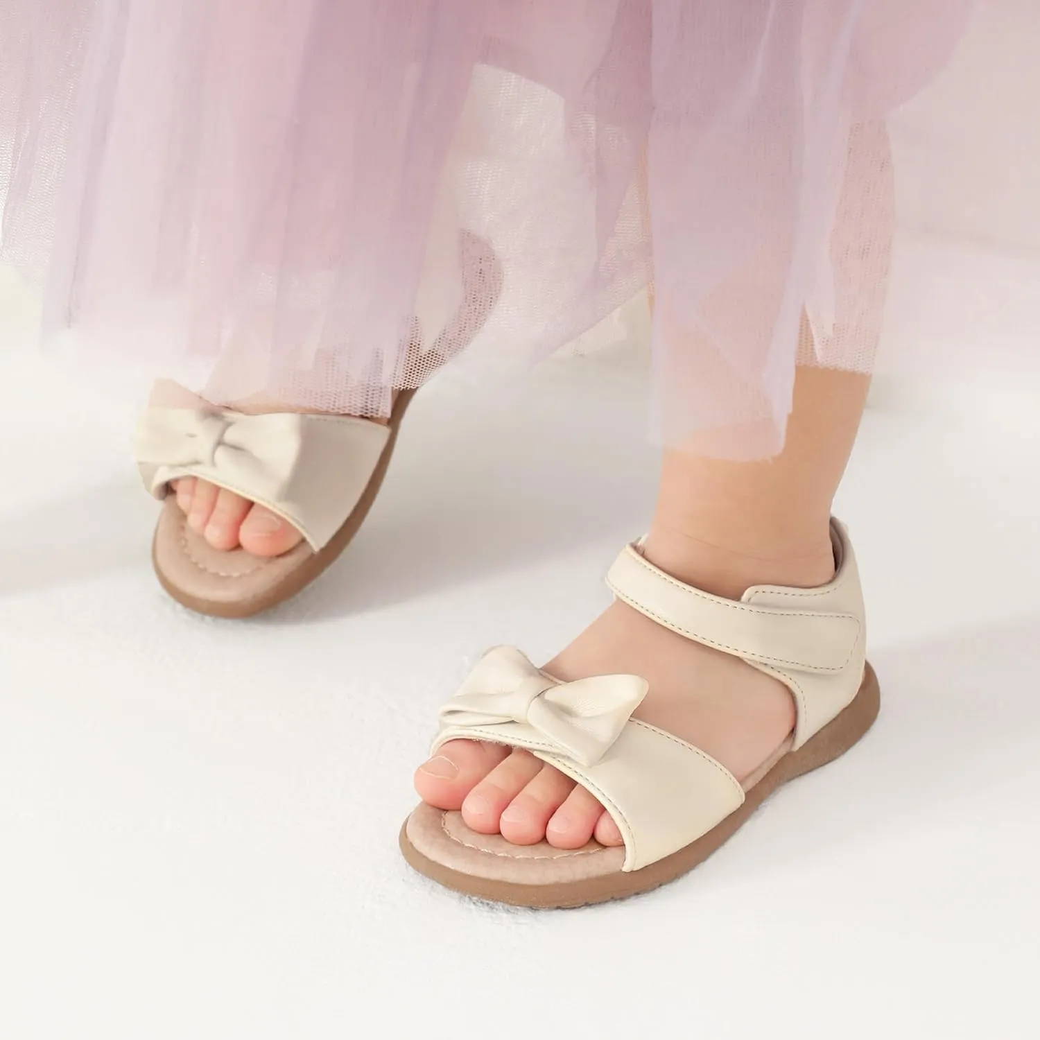 DREAM PAIRS Girls Sandals Fashion Bow Summer Shoes for Toddler/Little Kid