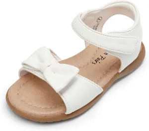 DREAM PAIRS Girls Sandals Fashion Bow Summer Shoes for Toddler/Little Kid