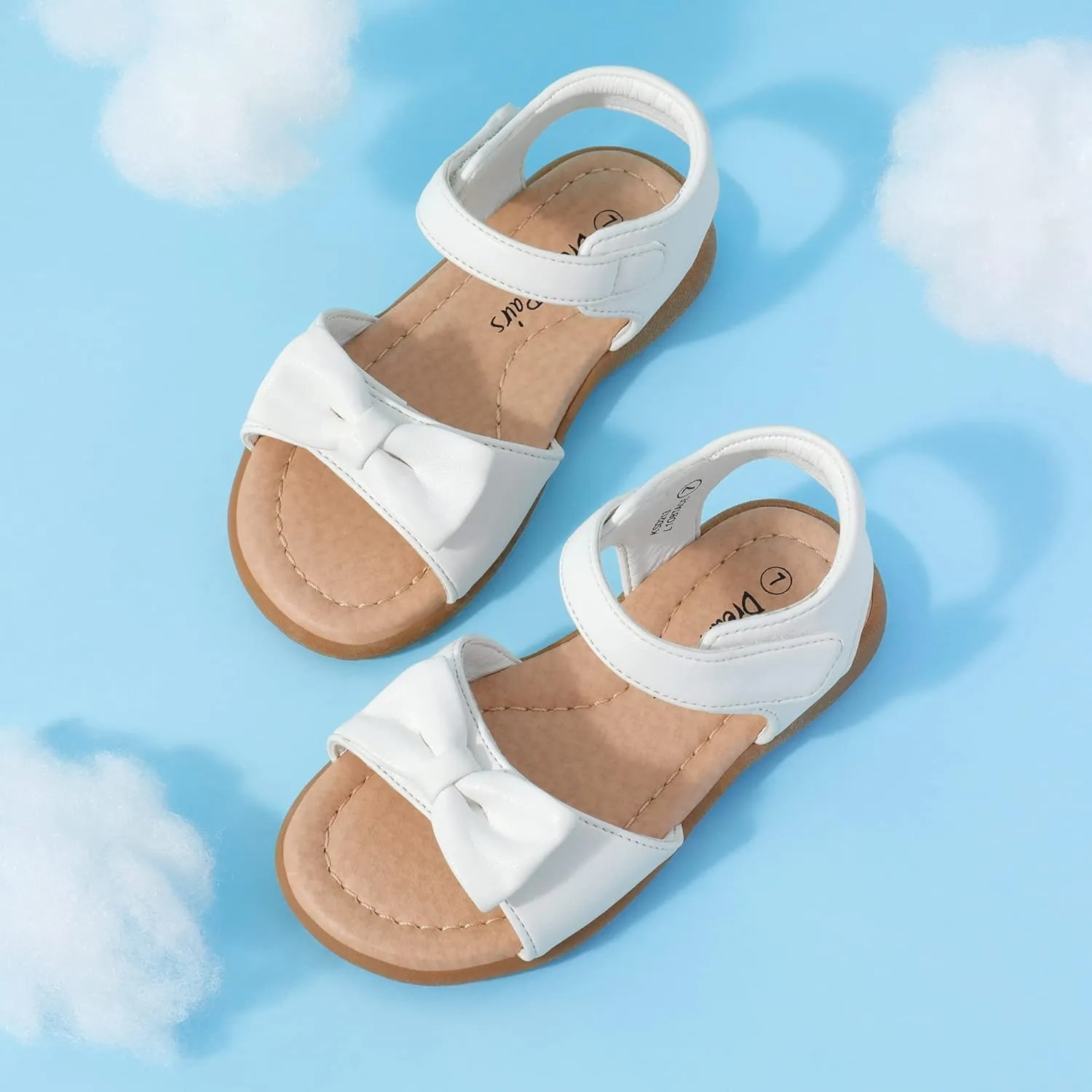 DREAM PAIRS Girls Sandals Fashion Bow Summer Shoes for Toddler/Little Kid