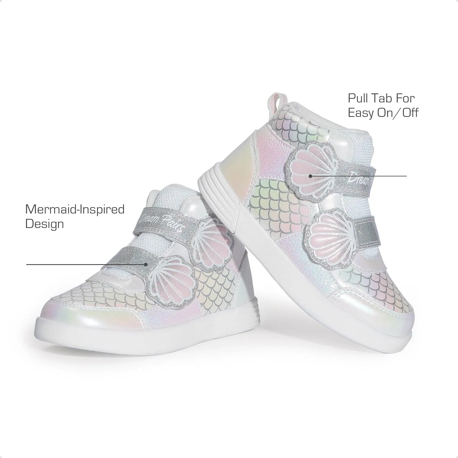 DREAM PAIRS Girls Shoes Toddler Sneakers Kids High Top Shoes with Hook and Loop Storybook Casual Walking Shoes