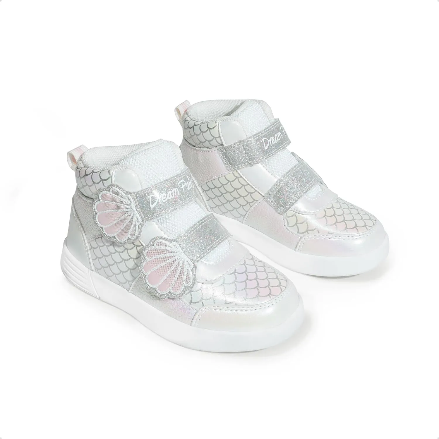 DREAM PAIRS Girls Shoes Toddler Sneakers Kids High Top Shoes with Hook and Loop Storybook Casual Walking Shoes