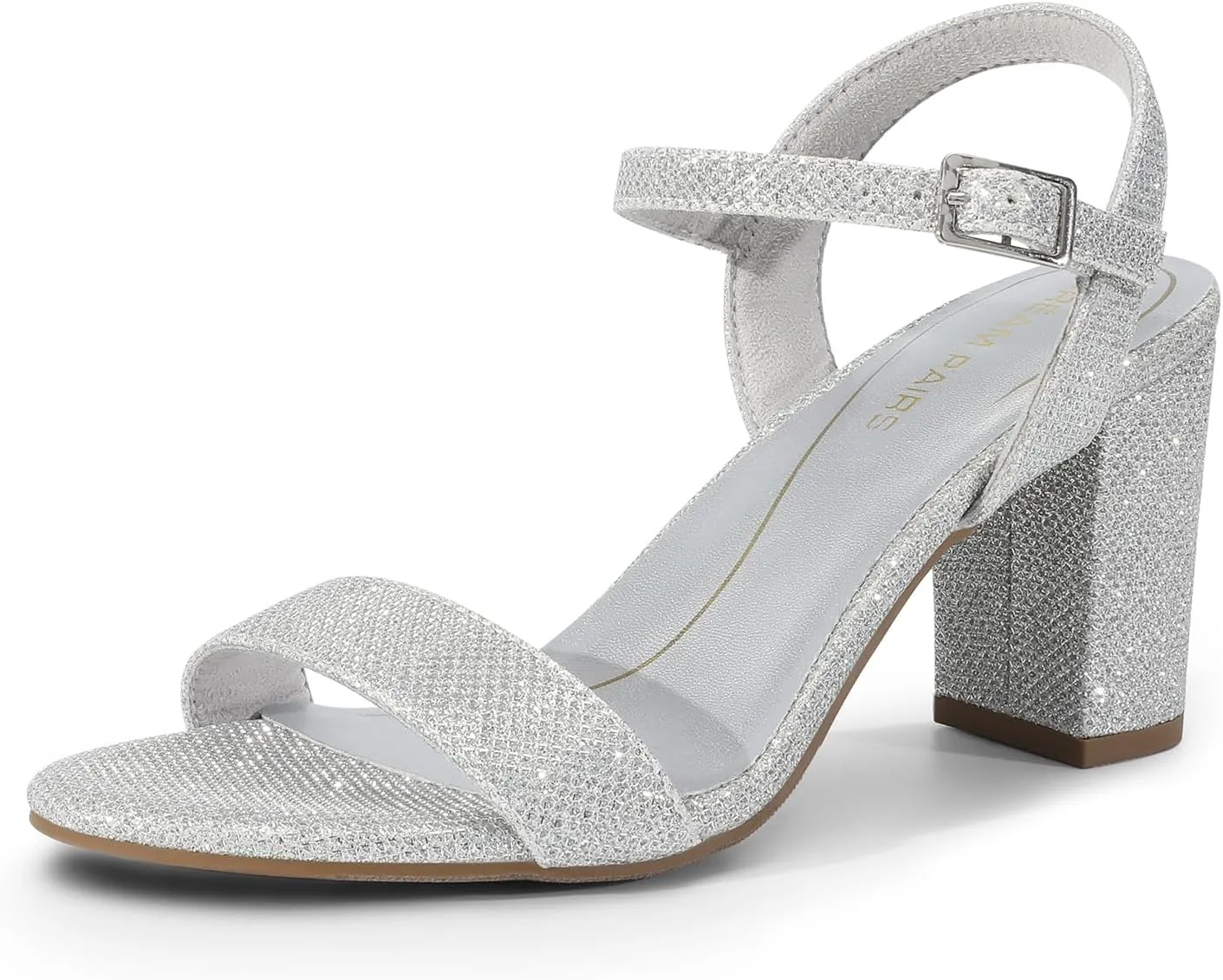 DREAM PAIRS Women's Chunky Heels Block Round Open Toe Ankle Strap Heel Fashion Wedding Party Comfort Dress Sandals Shoes