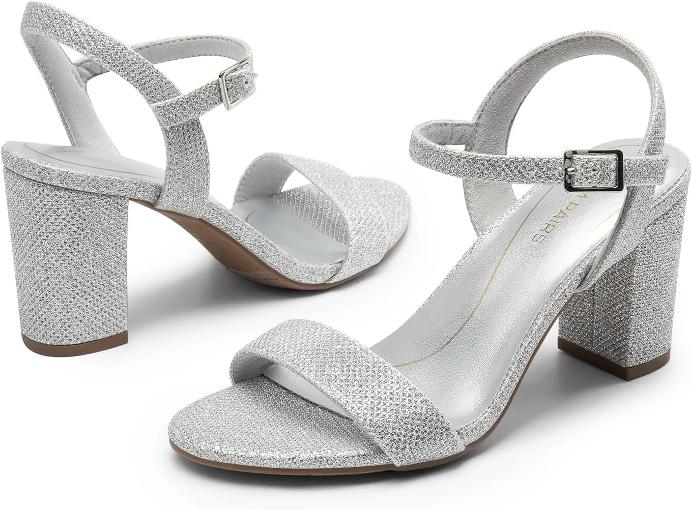 DREAM PAIRS Women's Chunky Heels Block Round Open Toe Ankle Strap Heel Fashion Wedding Party Comfort Dress Sandals Shoes