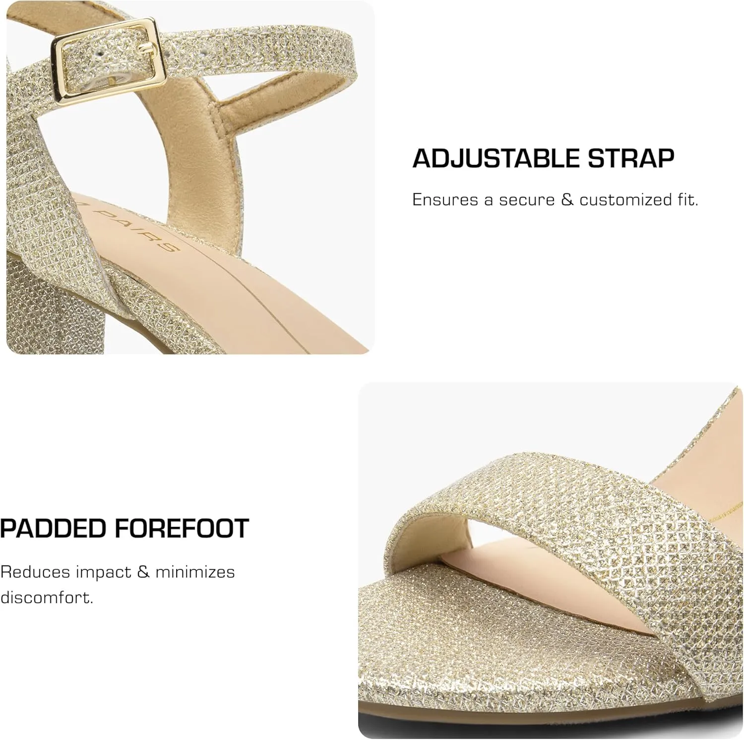 DREAM PAIRS Women's Chunky Heels Block Round Open Toe Ankle Strap Heel Fashion Wedding Party Comfort Dress Sandals Shoes