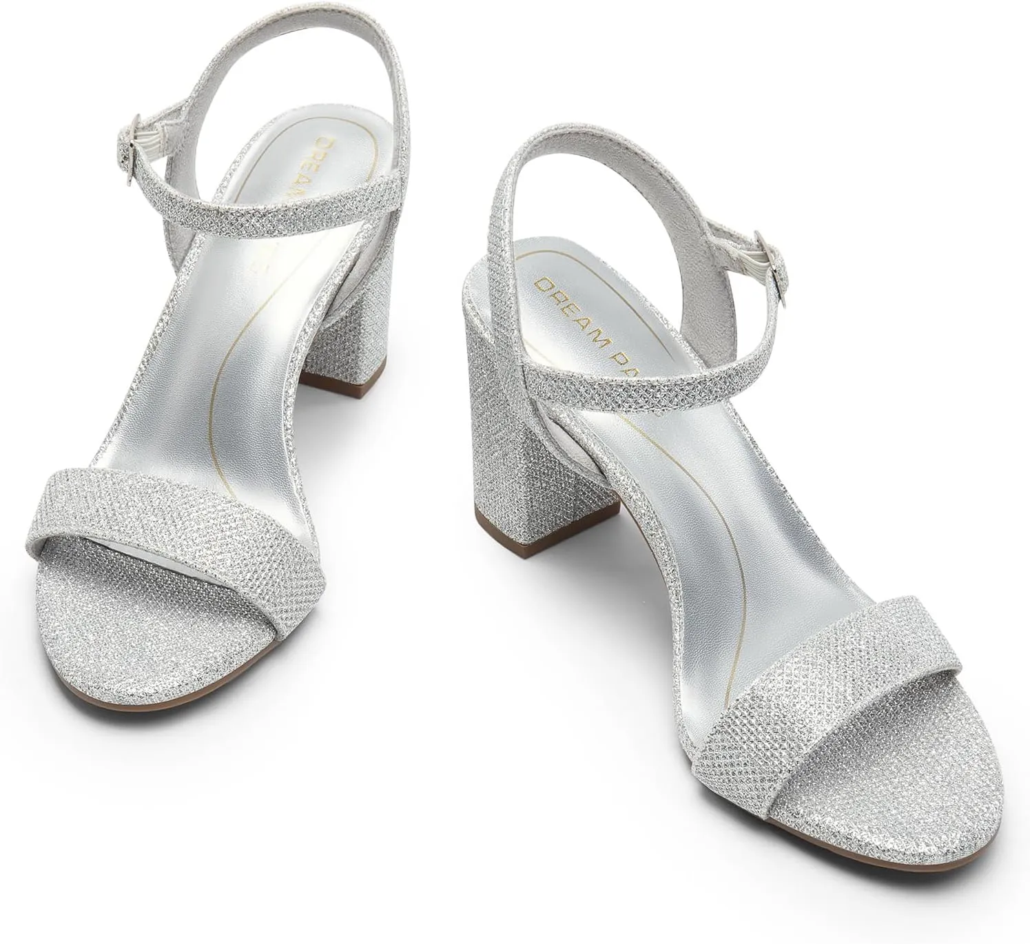 DREAM PAIRS Women's Chunky Heels Block Round Open Toe Ankle Strap Heel Fashion Wedding Party Comfort Dress Sandals Shoes