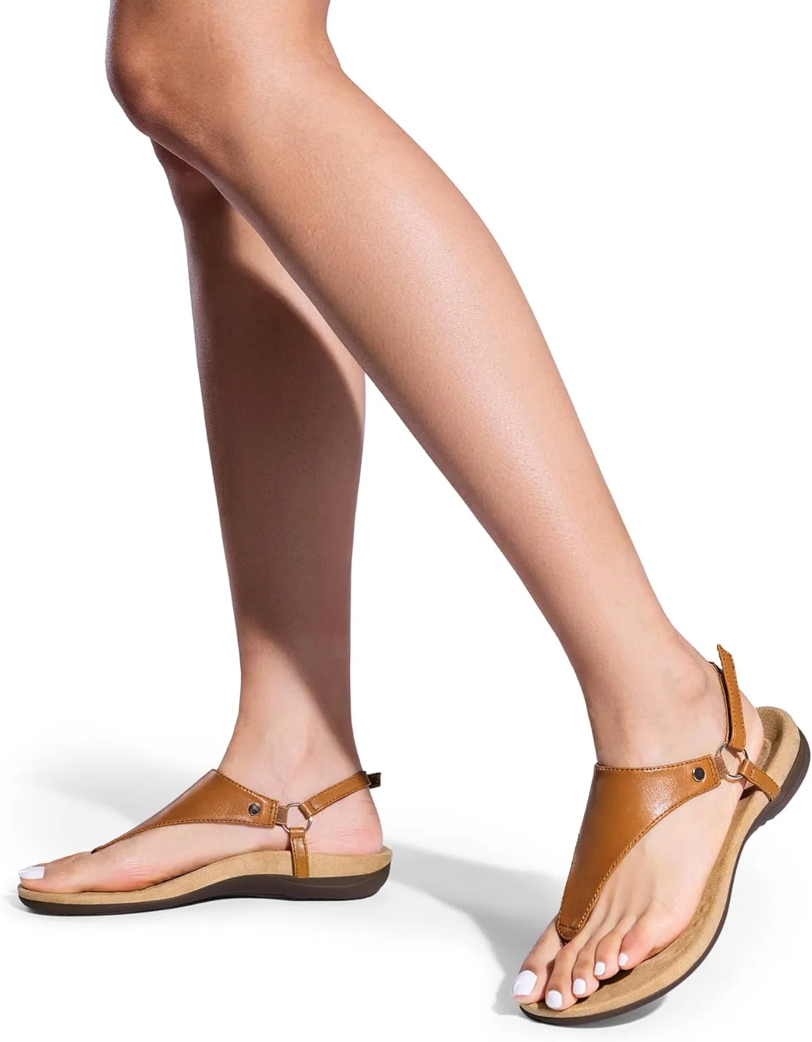 DREAM PAIRS Women's Flat Sandals Arch Support Orthopedic Comfortable Soft Cushion Summer T-Strap Walking Thong Sandals
