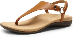 DREAM PAIRS Women's Flat Sandals Arch Support Orthopedic Comfortable Soft Cushion Summer T-Strap Walking Thong Sandals