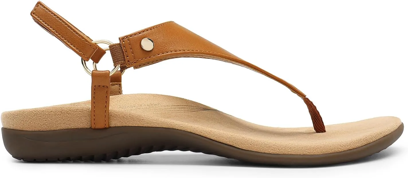 DREAM PAIRS Women's Flat Sandals Arch Support Orthopedic Comfortable Soft Cushion Summer T-Strap Walking Thong Sandals
