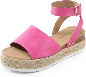 DREAM PAIRS Women's Platform Espadrilles Casual Ankle Strap Wedge Sandals Comfortable Dressy Summer Shoes
