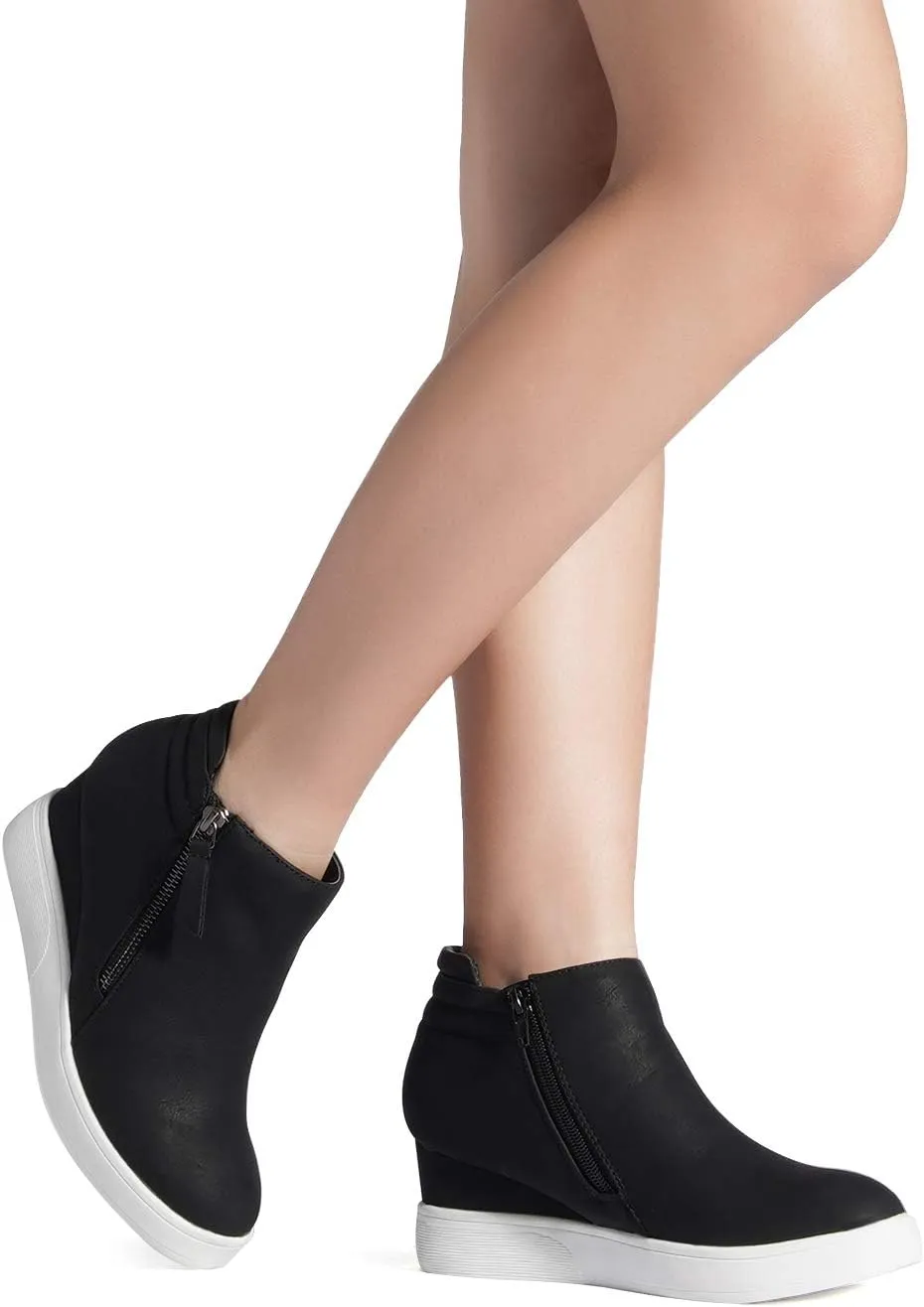 DREAM PAIRS Women’s Platform Wedge Sneakers Ankle Booties