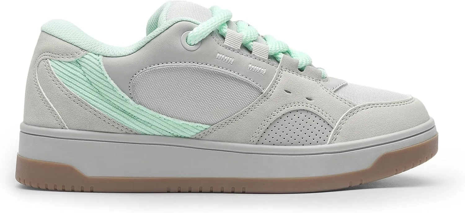 DREAM PAIRS Women's Skateboarding Shoes Low Top Walking Lace-Up Comfortable Casual Vivi Fashion Sneakers