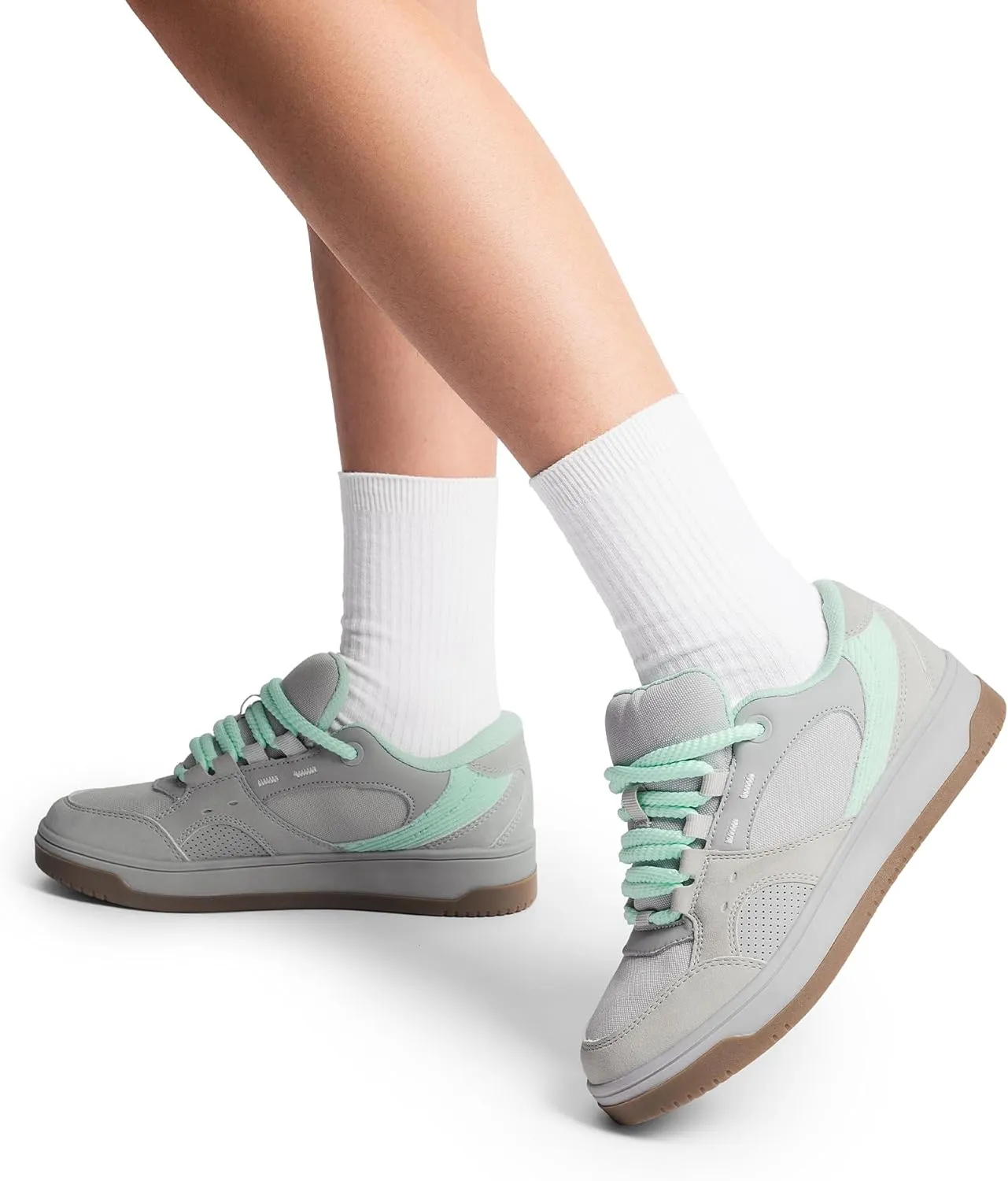 DREAM PAIRS Women's Skateboarding Shoes Low Top Walking Lace-Up Comfortable Casual Vivi Fashion Sneakers