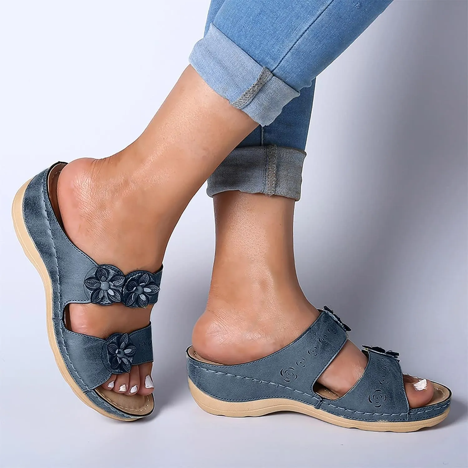 Dress Sandals for Women, Sandals Women Premium Orthopedic Open Toe Sandals Retro Anti-Slip Breathable Sandals