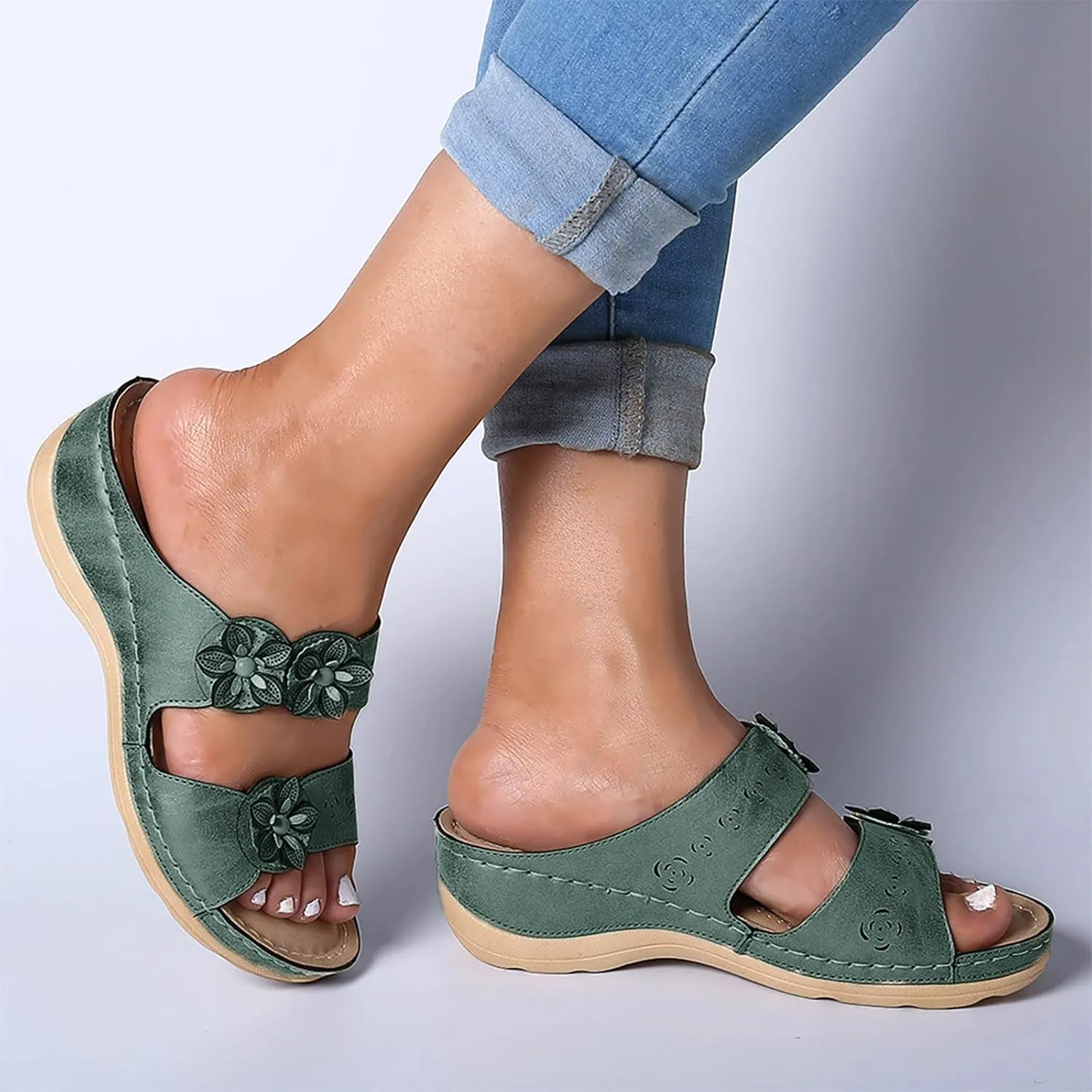 Dress Sandals for Women, Sandals Women Premium Orthopedic Open Toe Sandals Retro Anti-Slip Breathable Sandals