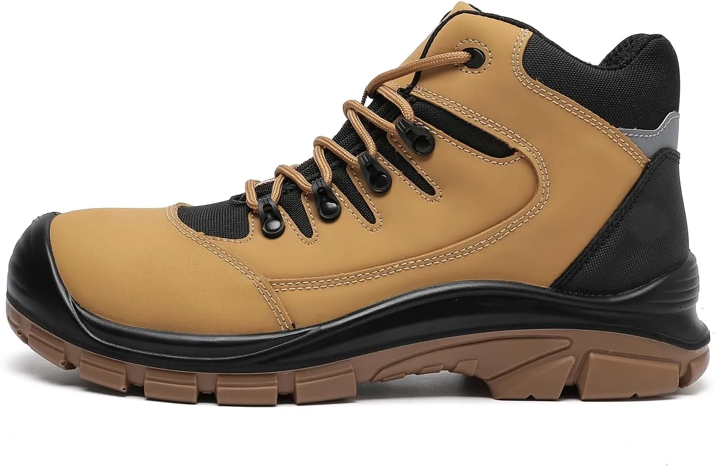 DRKA Men's Steel Toe Work Boots Water Resistant Safety Shoes