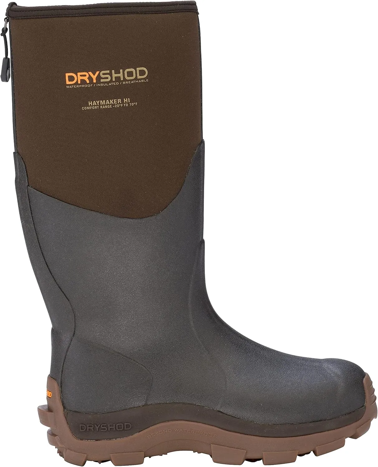 Dryshod Mens Haymaker Hi Hard Working Boots|Rubber | Waterproof | Brown | HAY-MH-BR