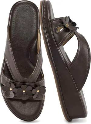 Ecetana Sandals for Women 2025 Wedge Slides Dressy Summer Comfortable Memory Foam Slip on Casual Platform Shoes