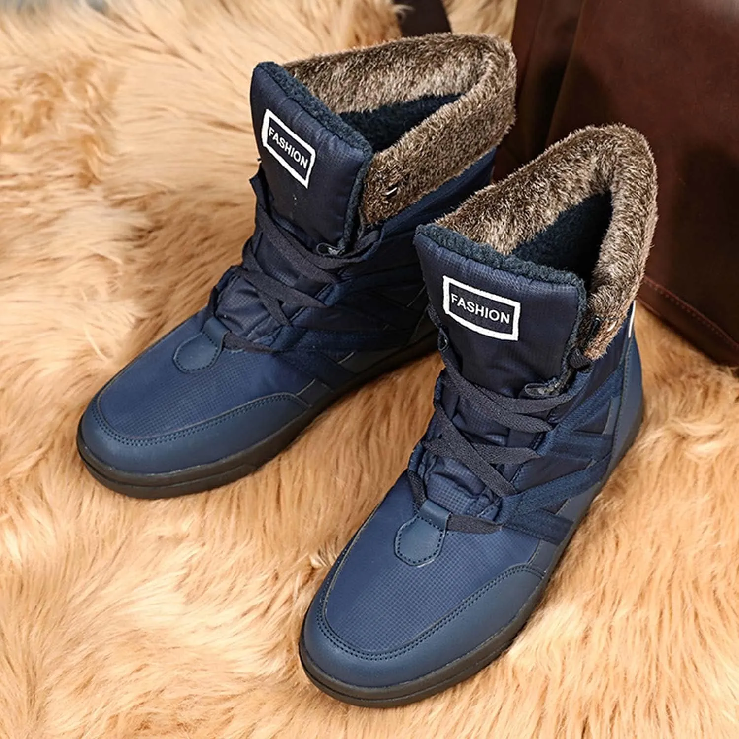 Eliogn Women's Snow Boots Winter Warm Plush Lining Non-slip Waterproof Outdoor Cotton Boots