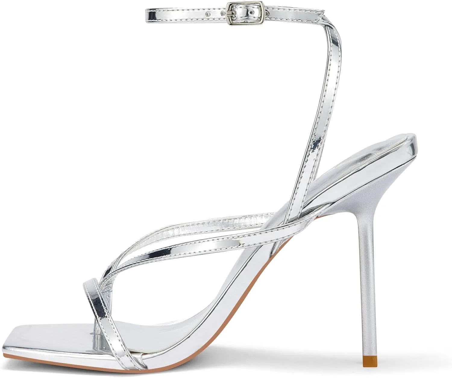 Elisabet Tang Women's Thong Heeled Open Toe Ankle Buckle Strap Heeled Sandals Stylish Dress Shoes