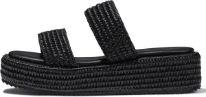 Erocalli Platform Sandals Women Cute Wedge Espadrilles Slip on Summer Beach Raffia Vacation Sandal Comfortable Open Toe Dressy Shoes